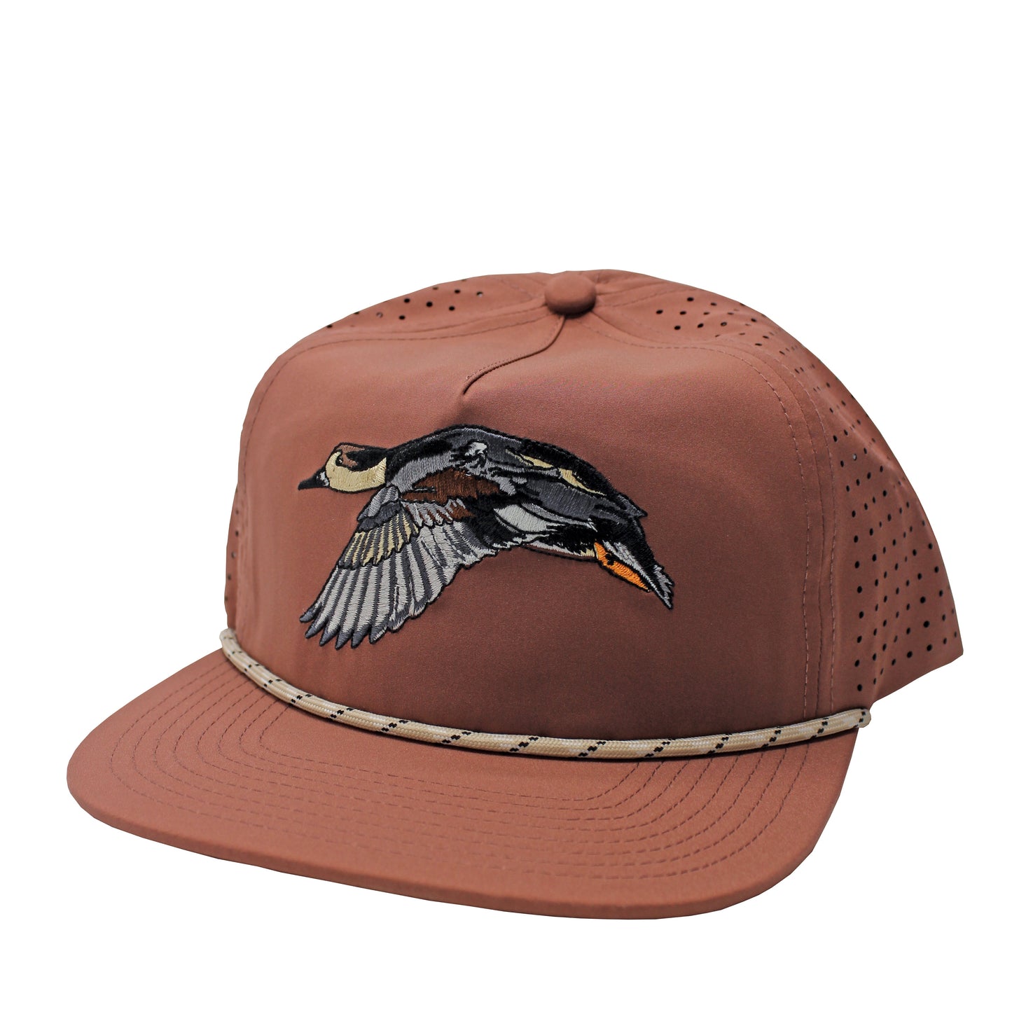 Gadwall Perforated Flat Brim Hat - Brick