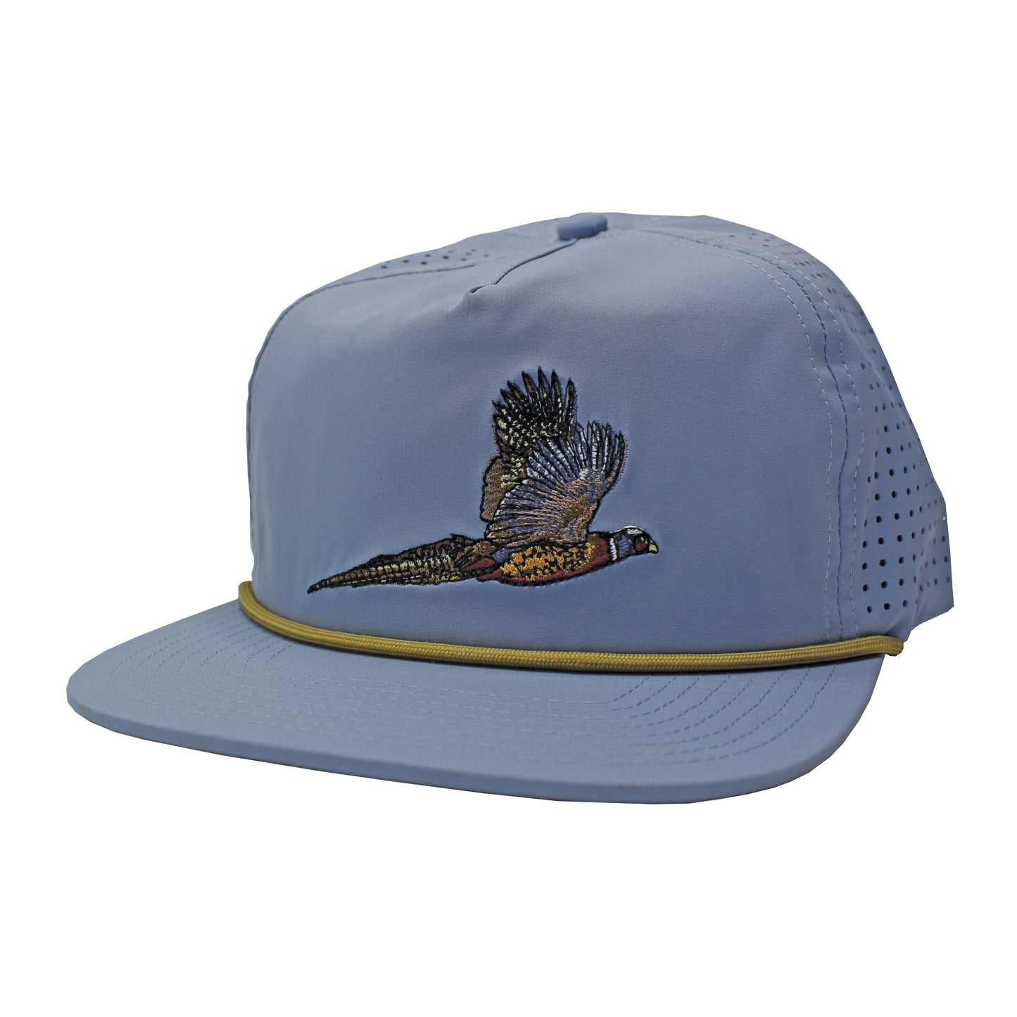 Pheasant Flight Perforated Flat Brim Hat - Stone Blue