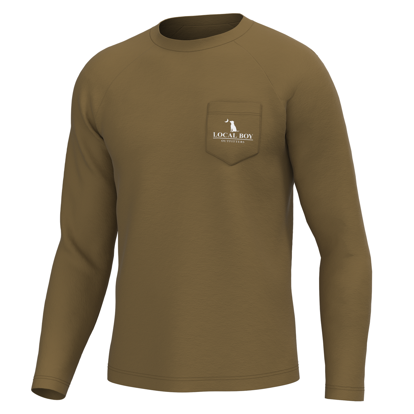 Sand Dog & Moon Plate Long Sleeve Heather Performance Shirt - Copper