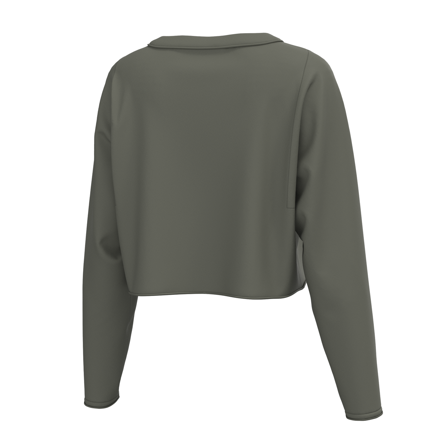 Local Girl Boxy Crop Long Sleeve T-Shirt - Olive