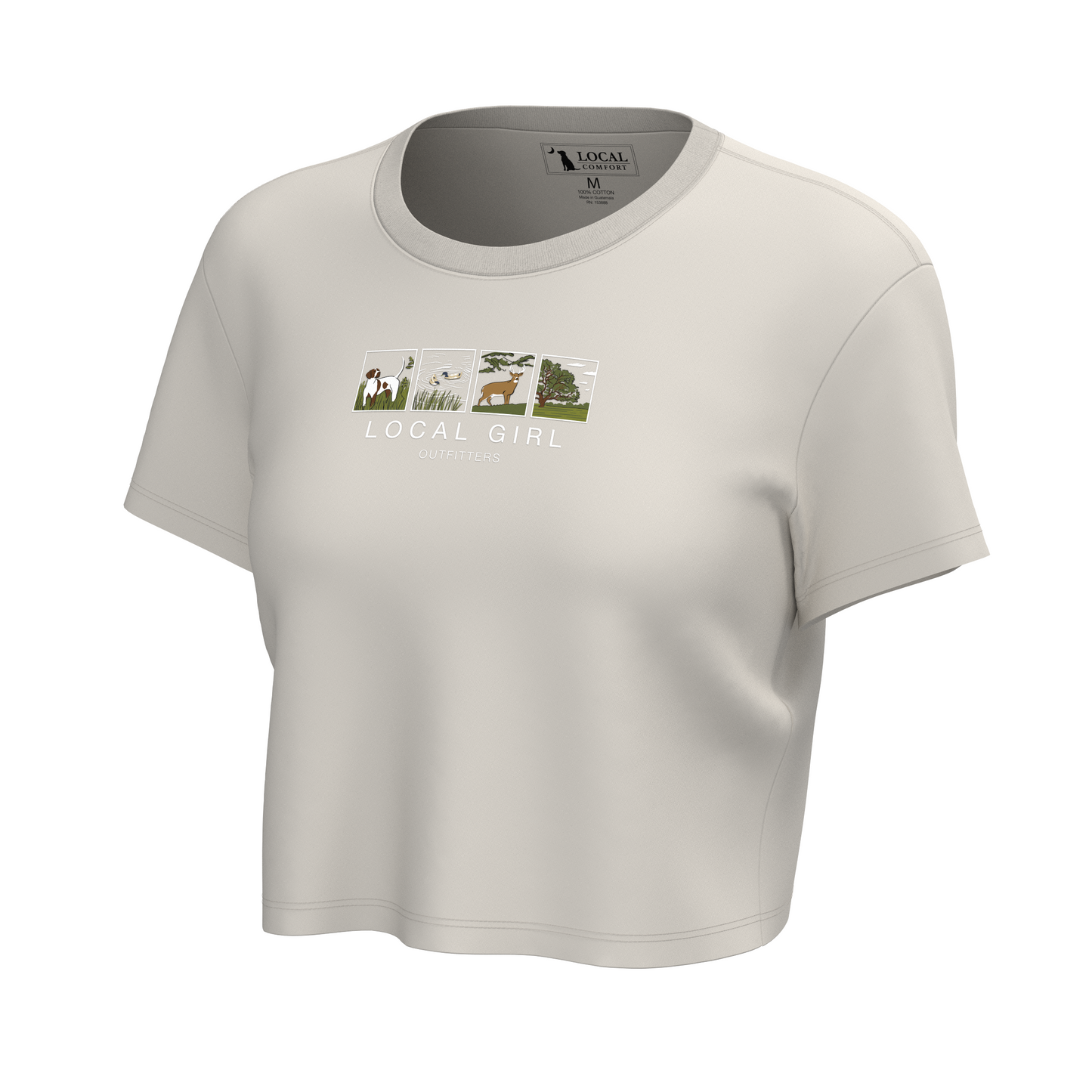 Youth Local Girl In the Wild Graphic Crop T-Shirt - Silver