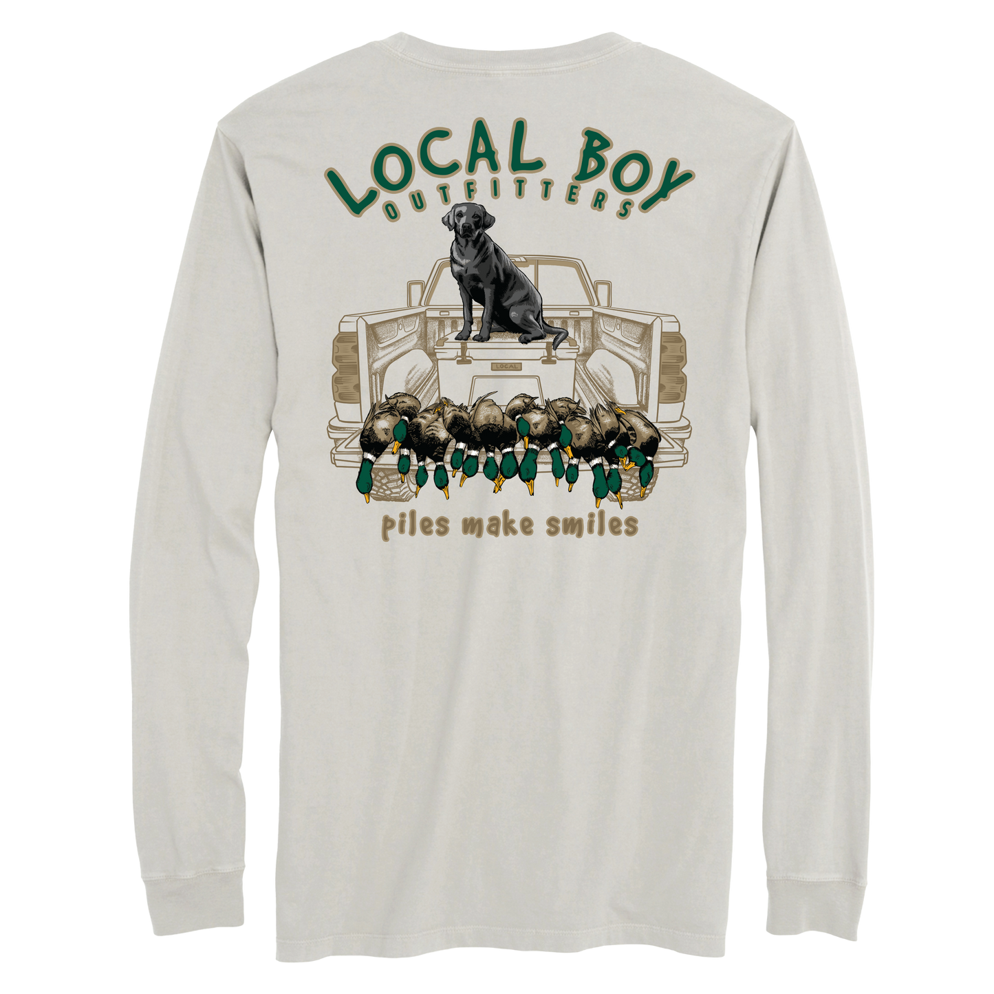 Piles Make Smiles Long Sleeve T-Shirt - Silver