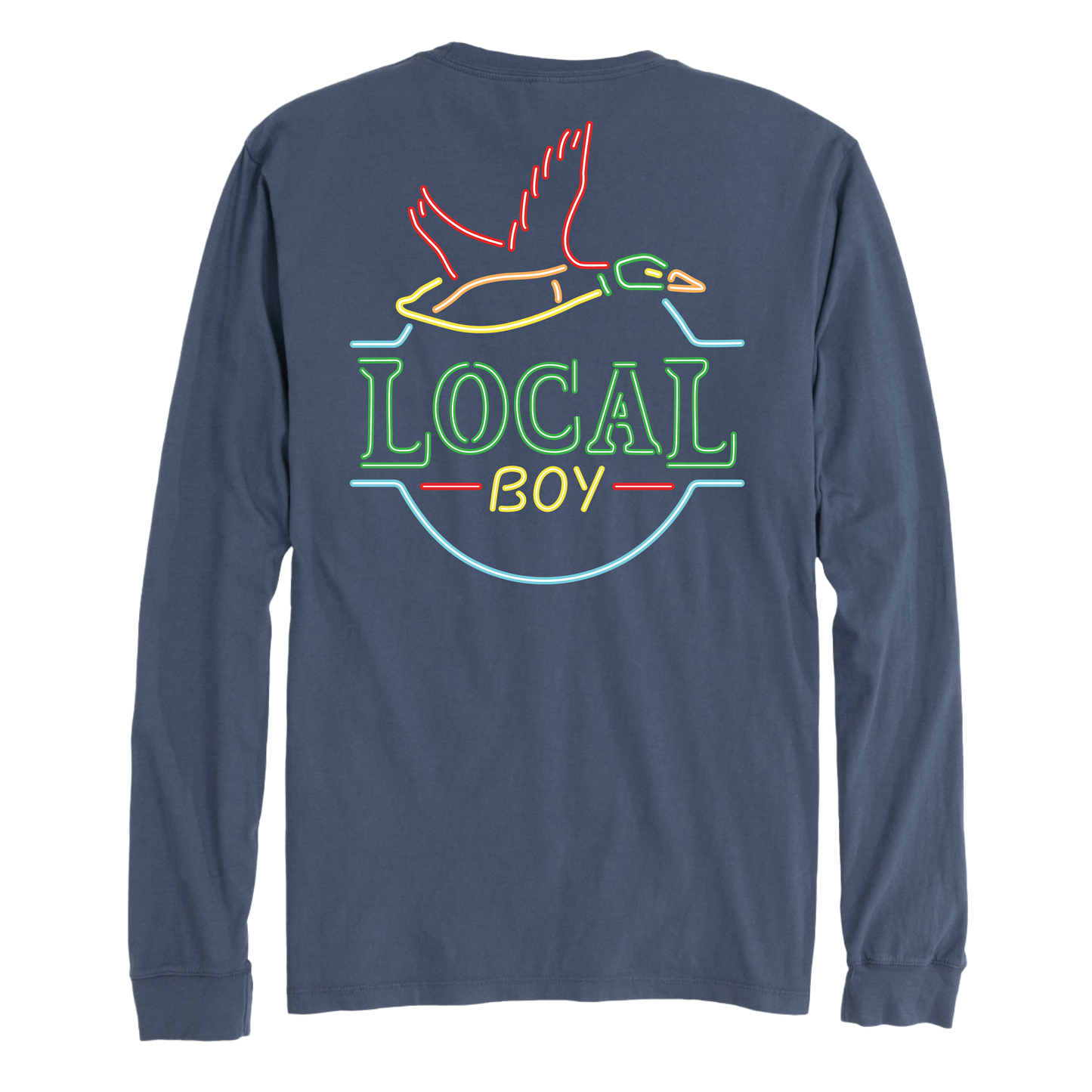 Neon Duck Latte Long Sleeve T-Shirt - China Blue