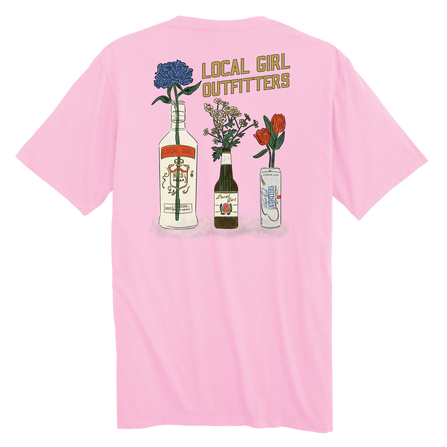 Local Girl Boozy Flowers T-Shirt - Blossom