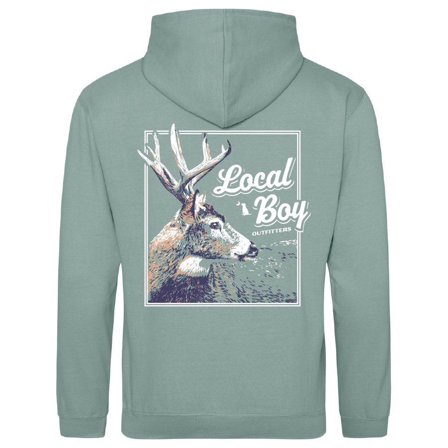 Brushwood Hoodie Stag Profile - Dusty Green