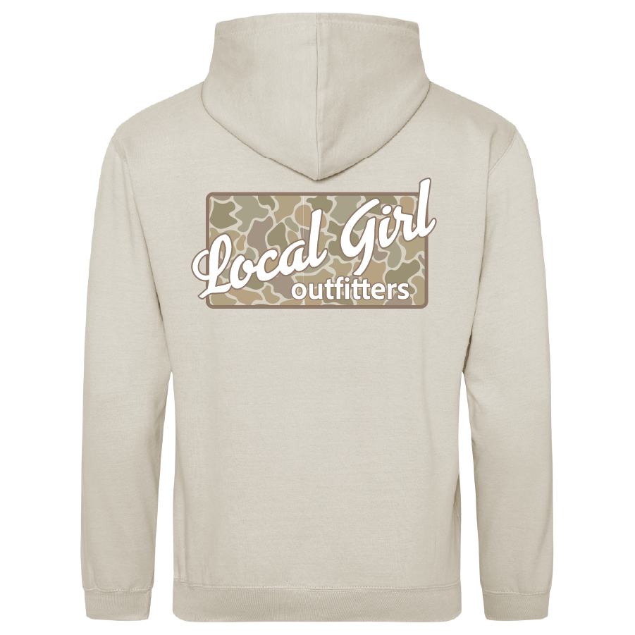 Local Girl Brushwood Hoodie Forest Camo Desert Plate - Natural Stone