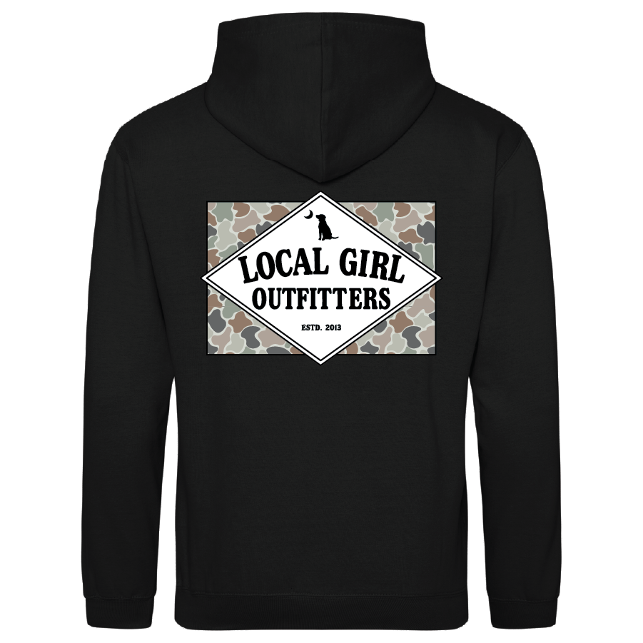 Local Girl Brushwood Hoodie Founder's Flag Forest Camo Flora - Black