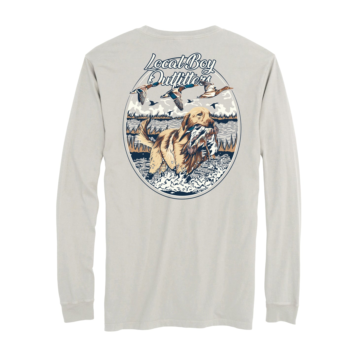 Duck Retrieve Long Sleeve T-Shirt - Silver