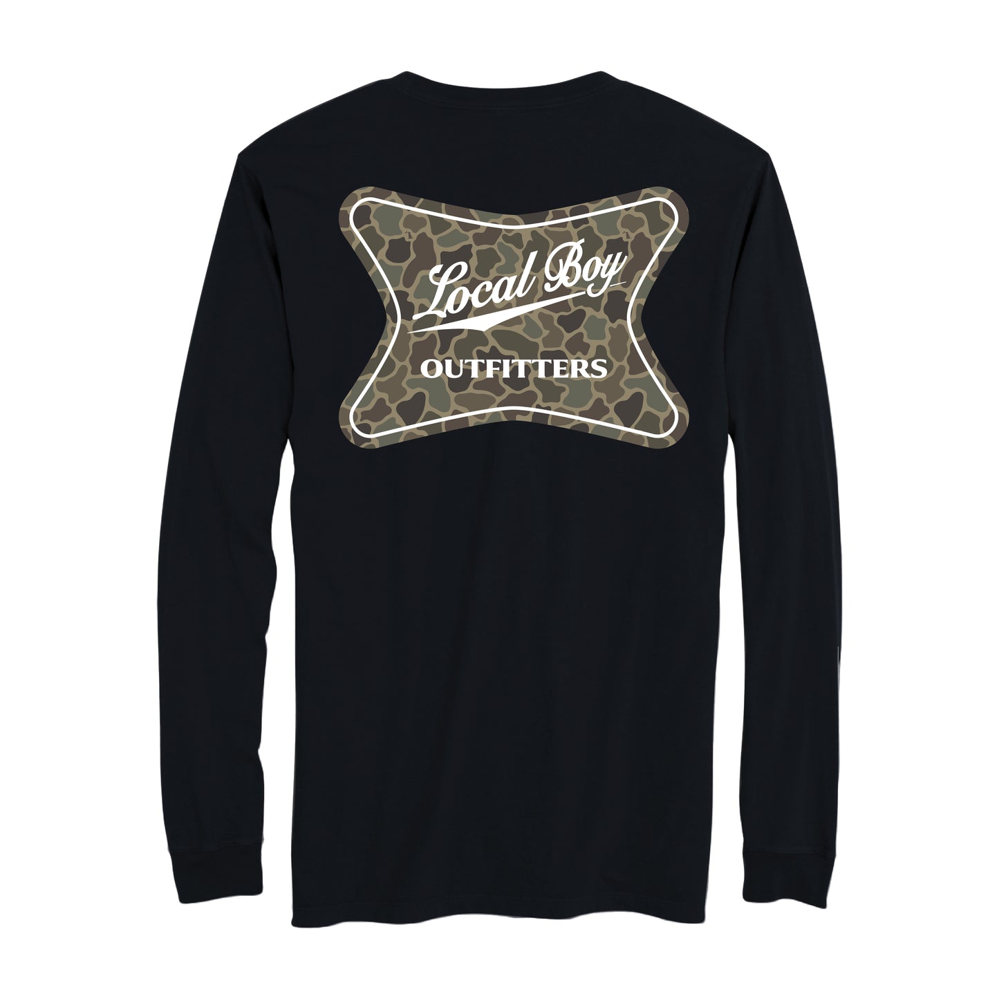 High Badge Brush Long Sleeve T-Shirt - Black