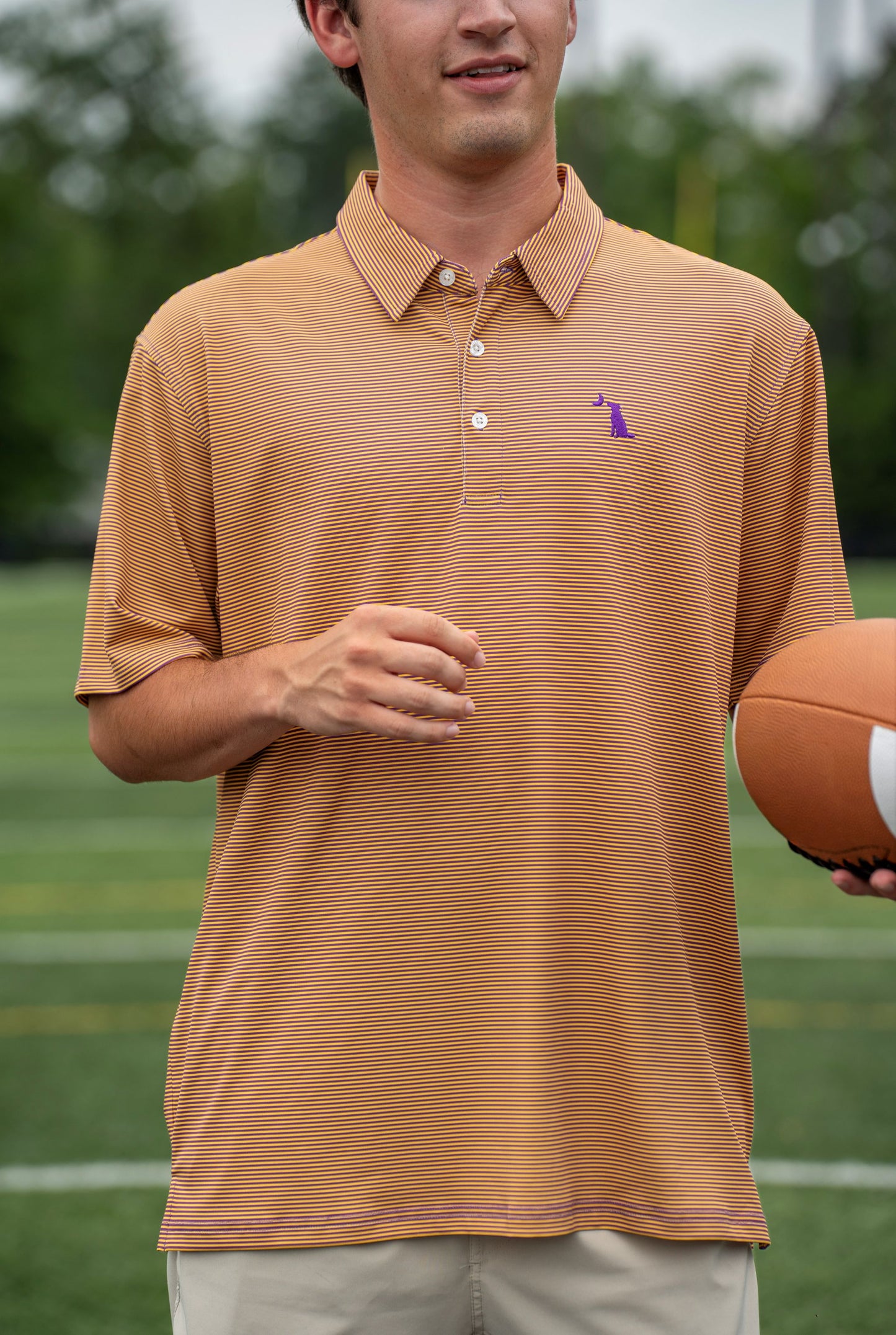 Collegiate Palms Polo - Yellow/Purple
