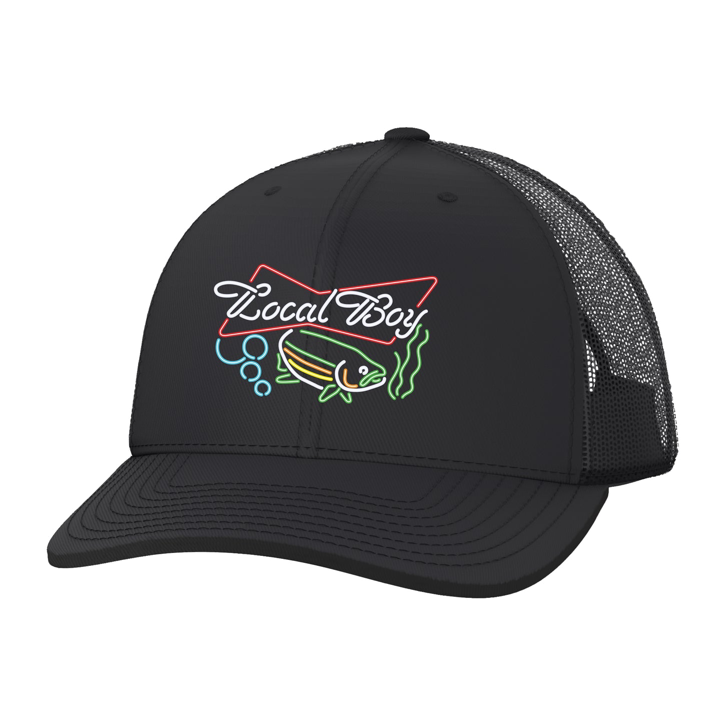 Bud Fish Neon Trucker Hat - Black