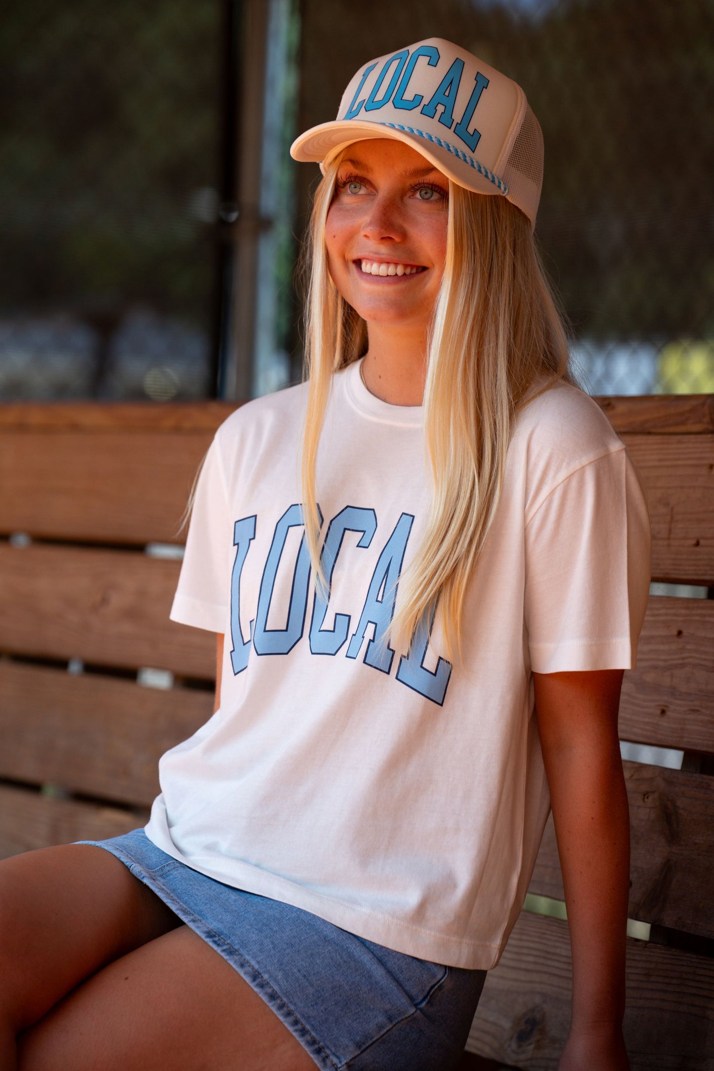 Local Girl Classic Collegiate Local T-Shirt - Carolina Blue/Navy