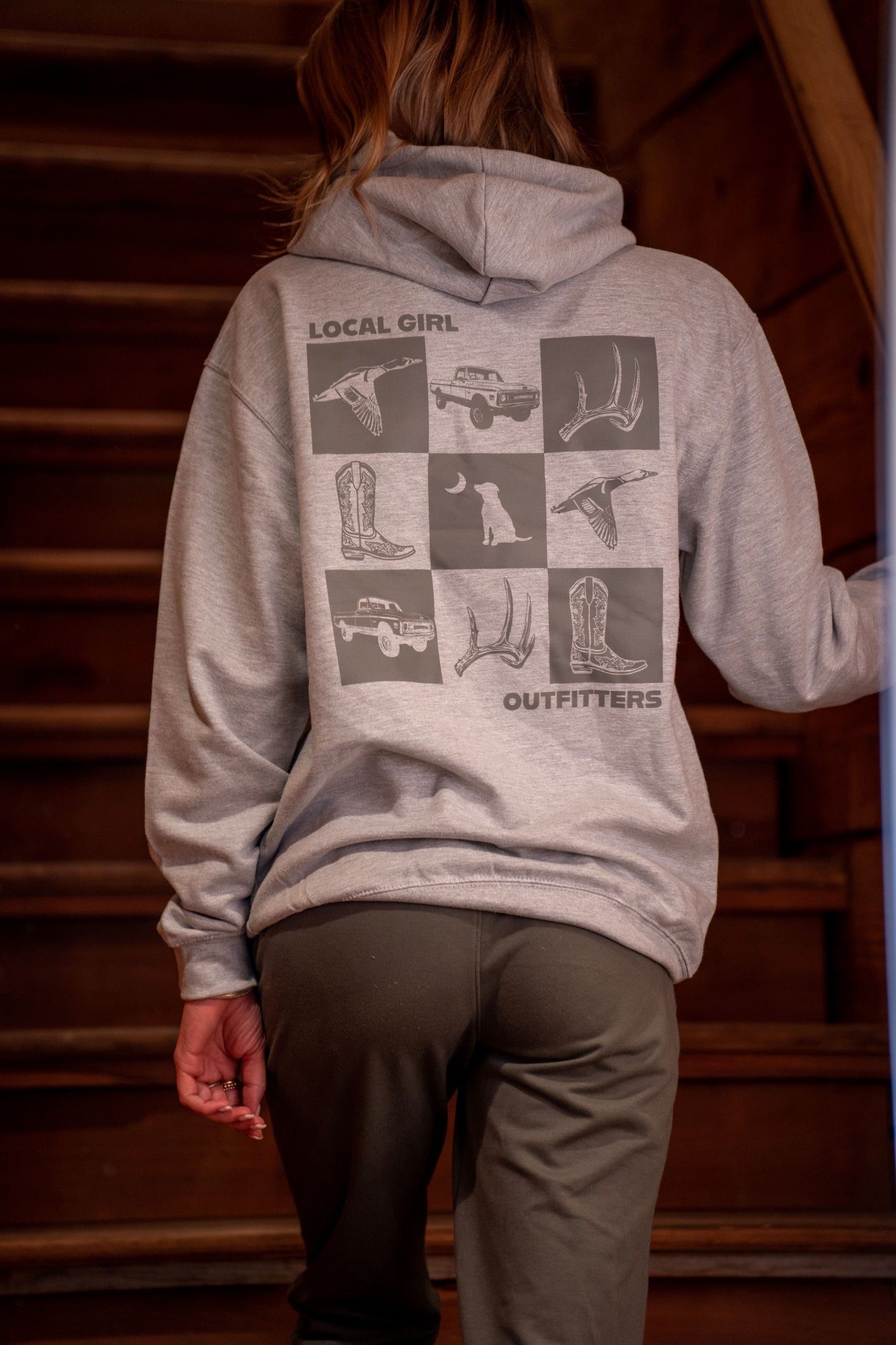Local Girl Brushwood Hoodie Southern Moments - Heather Gray