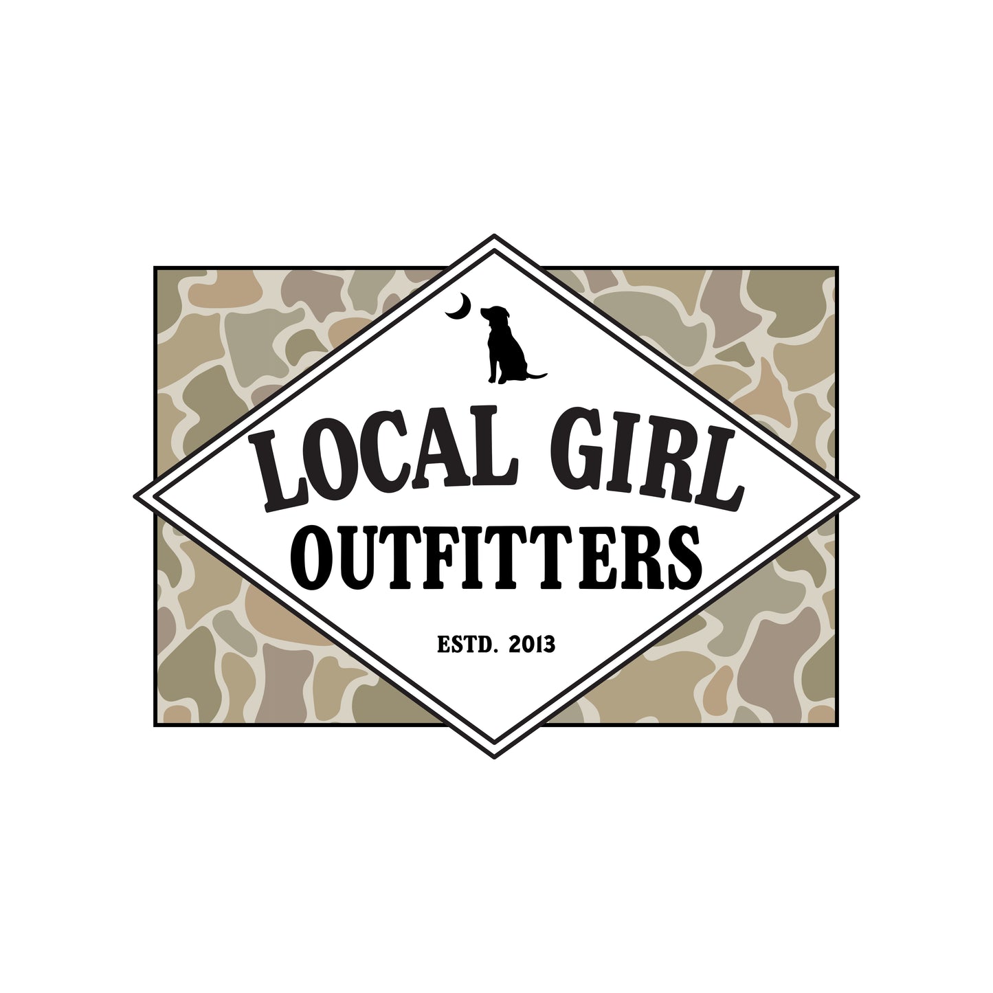 Local Girl Founder's Flag Decal - Forest Camo Desert