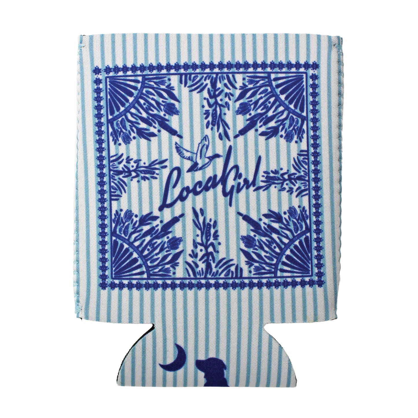 Local Girl Koozie Marsh Ducks - Baby Blue/White Stripes