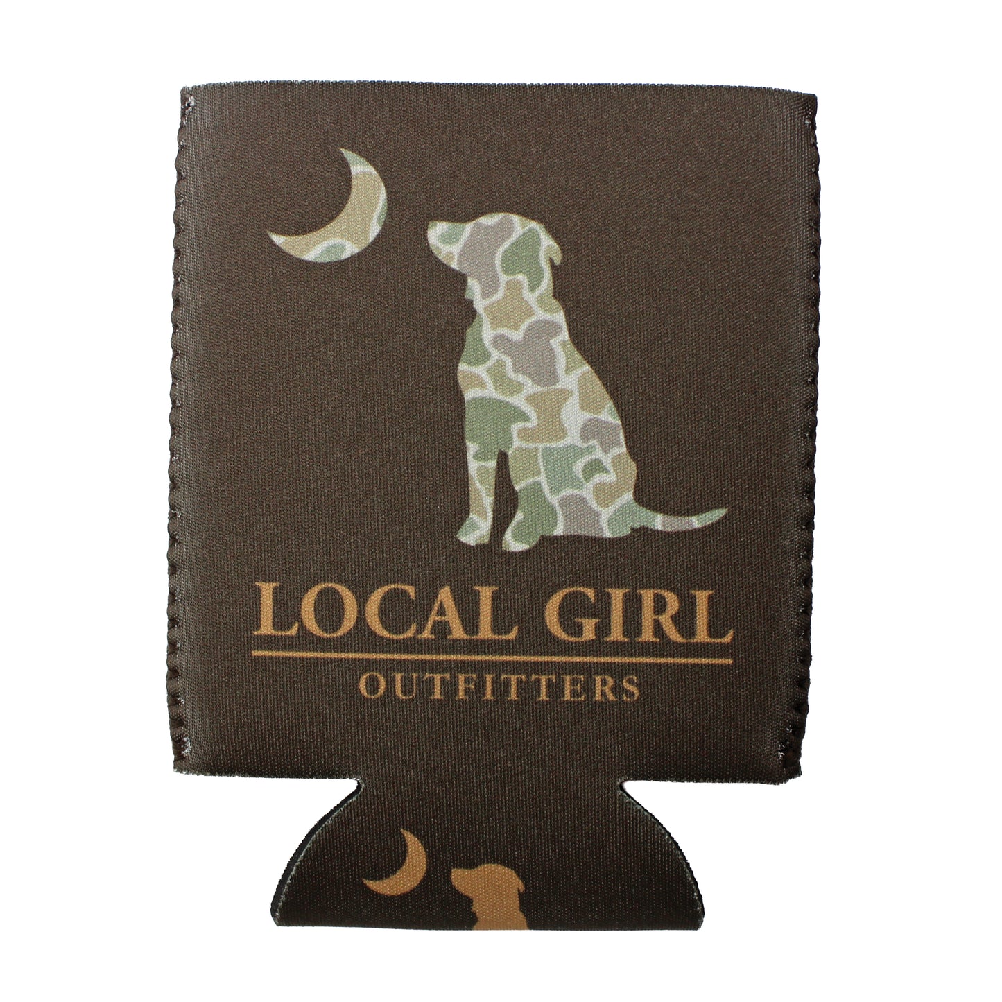 Local Girl Koozie Forest Camo Desert Moon - Coffee