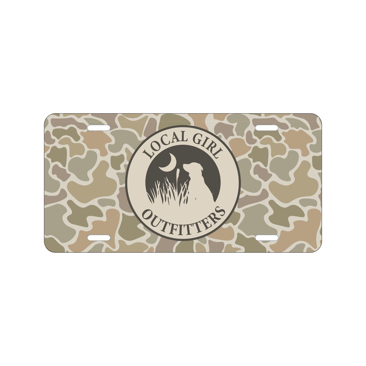 Local Girl License Plate - Forest Camo Desert