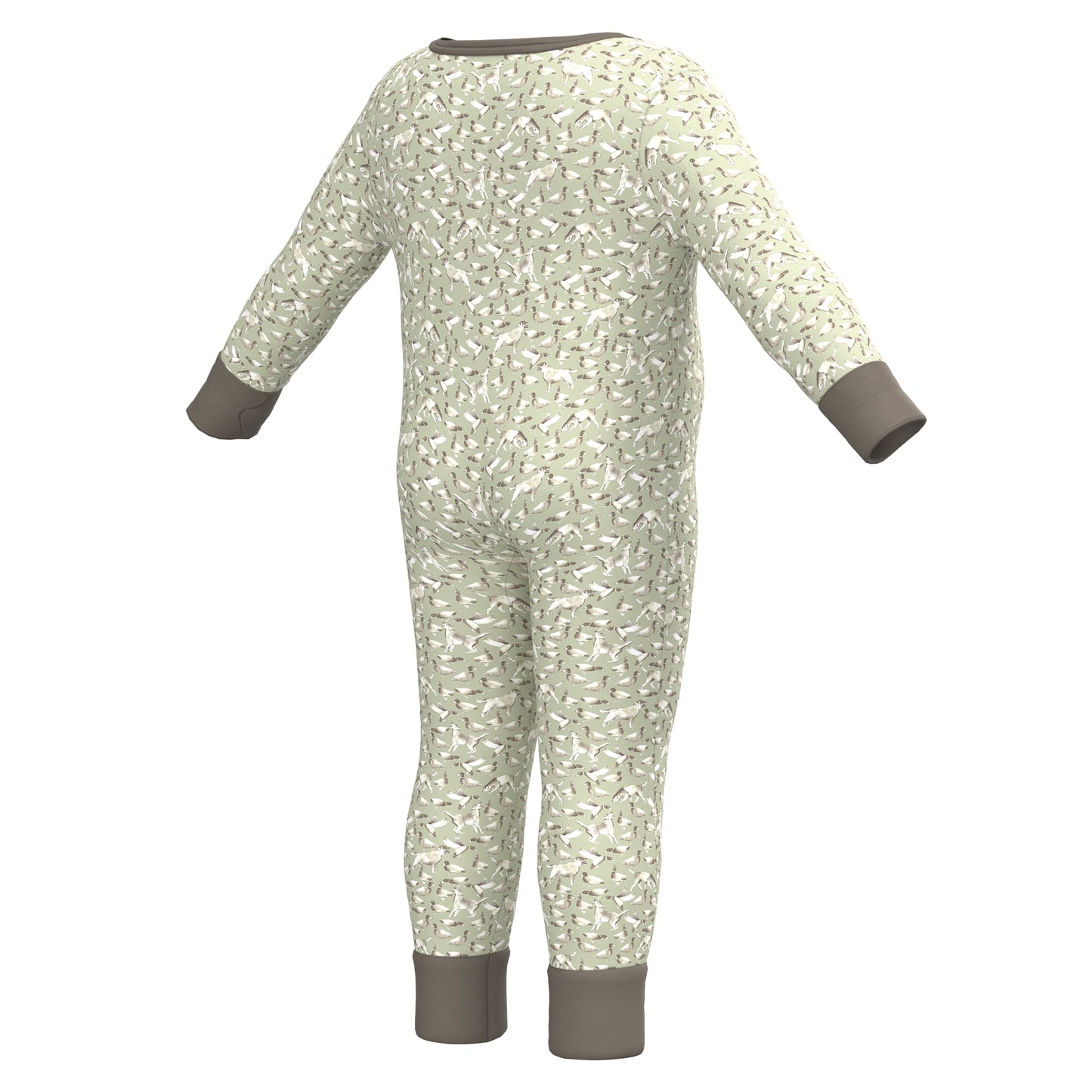 Baby Bodysuit - Green Duck Dog