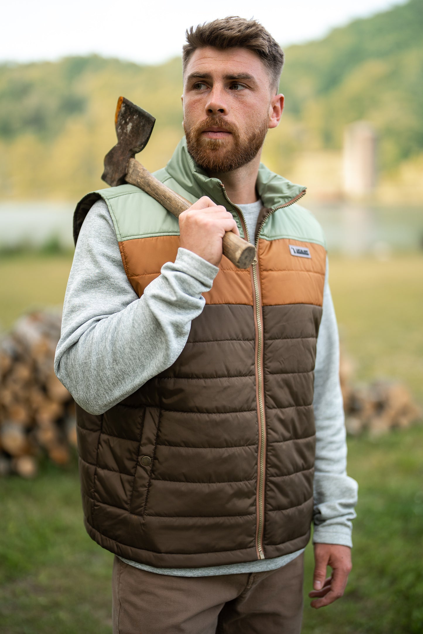 Tri-Color Puffer Vest