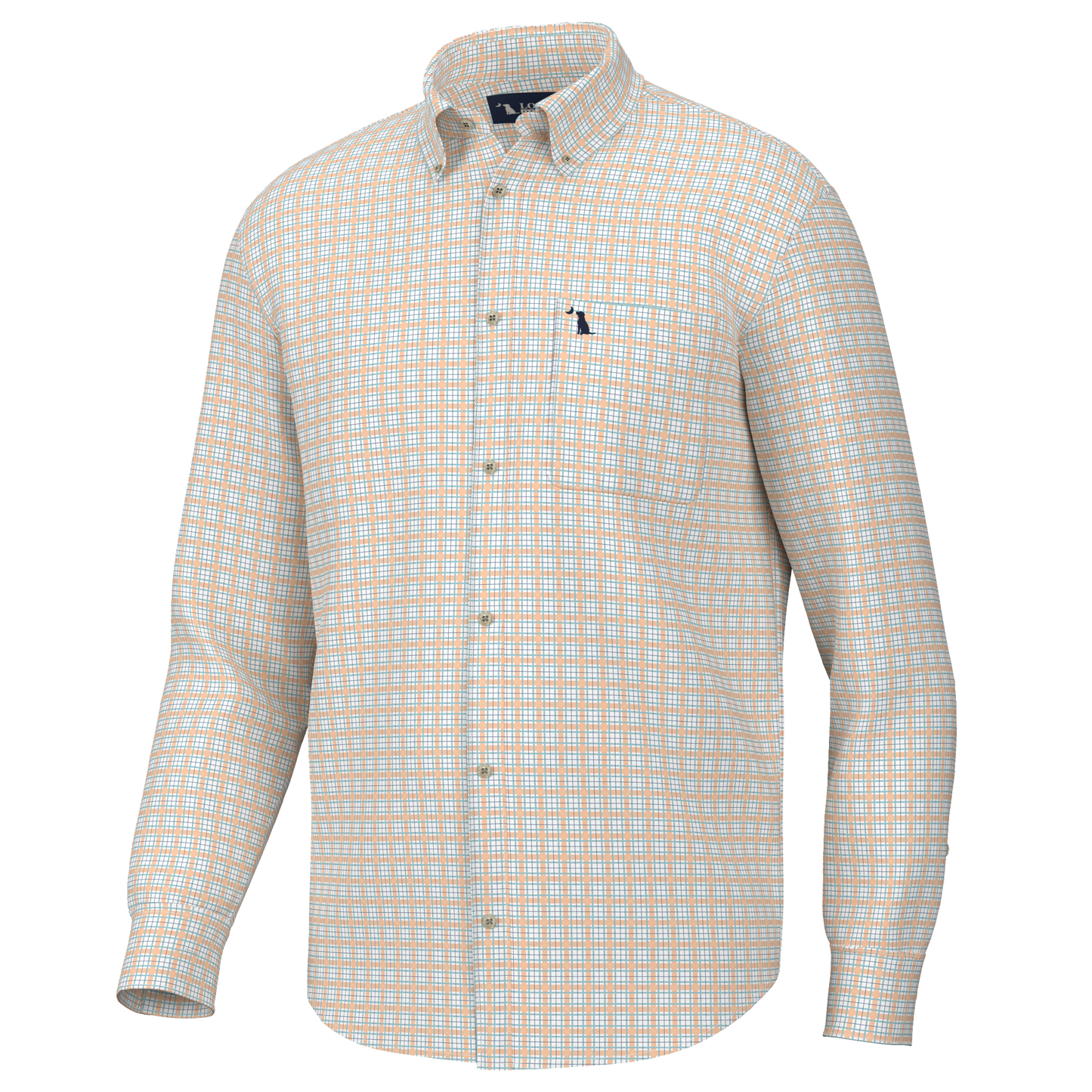 Faulk Dress Shirt - Peach/Teal/Slate