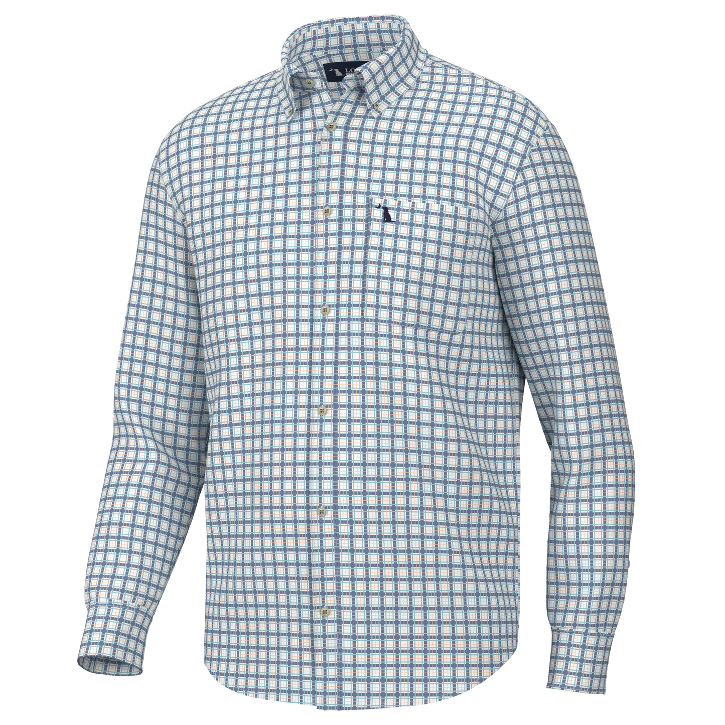Faulk Dress Shirt - Slate/Teal/Peach