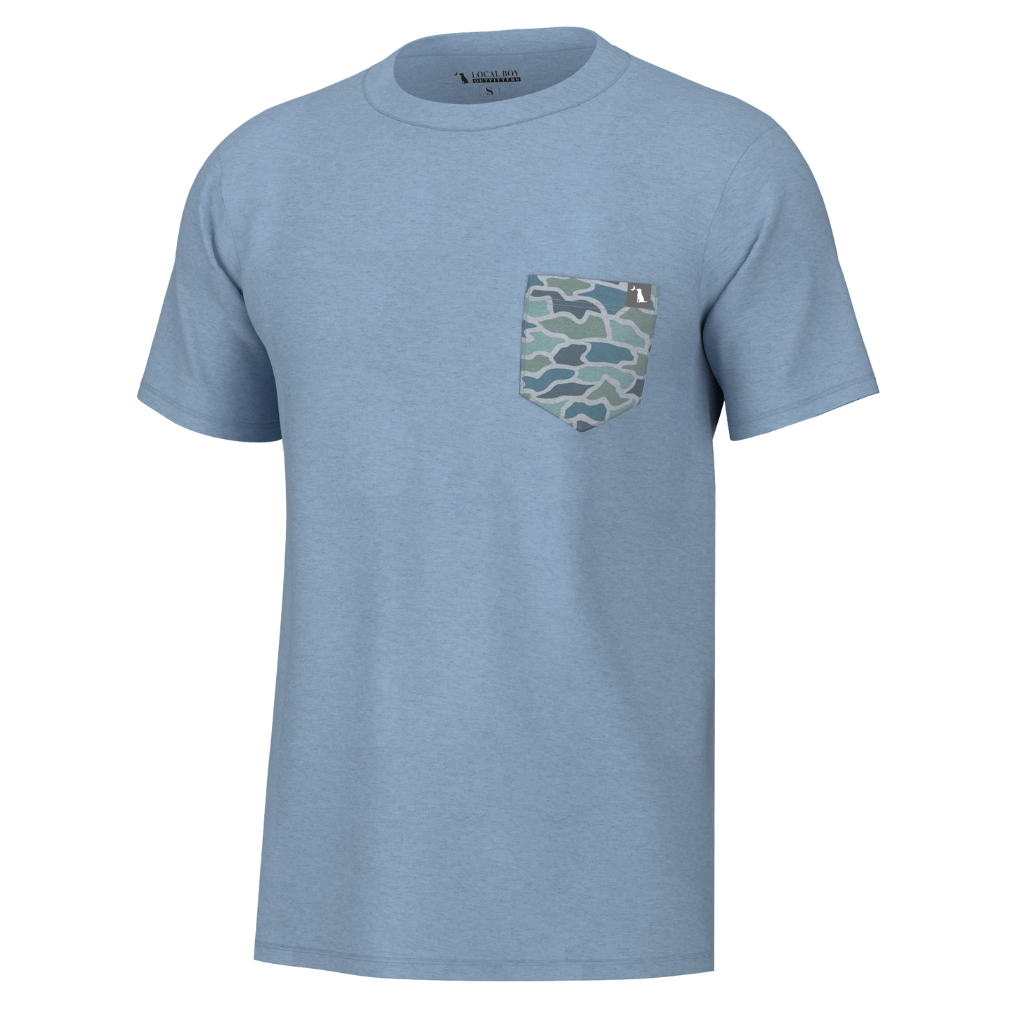 Youth Short Sleeve Heather Blend Crew - Sky Blue