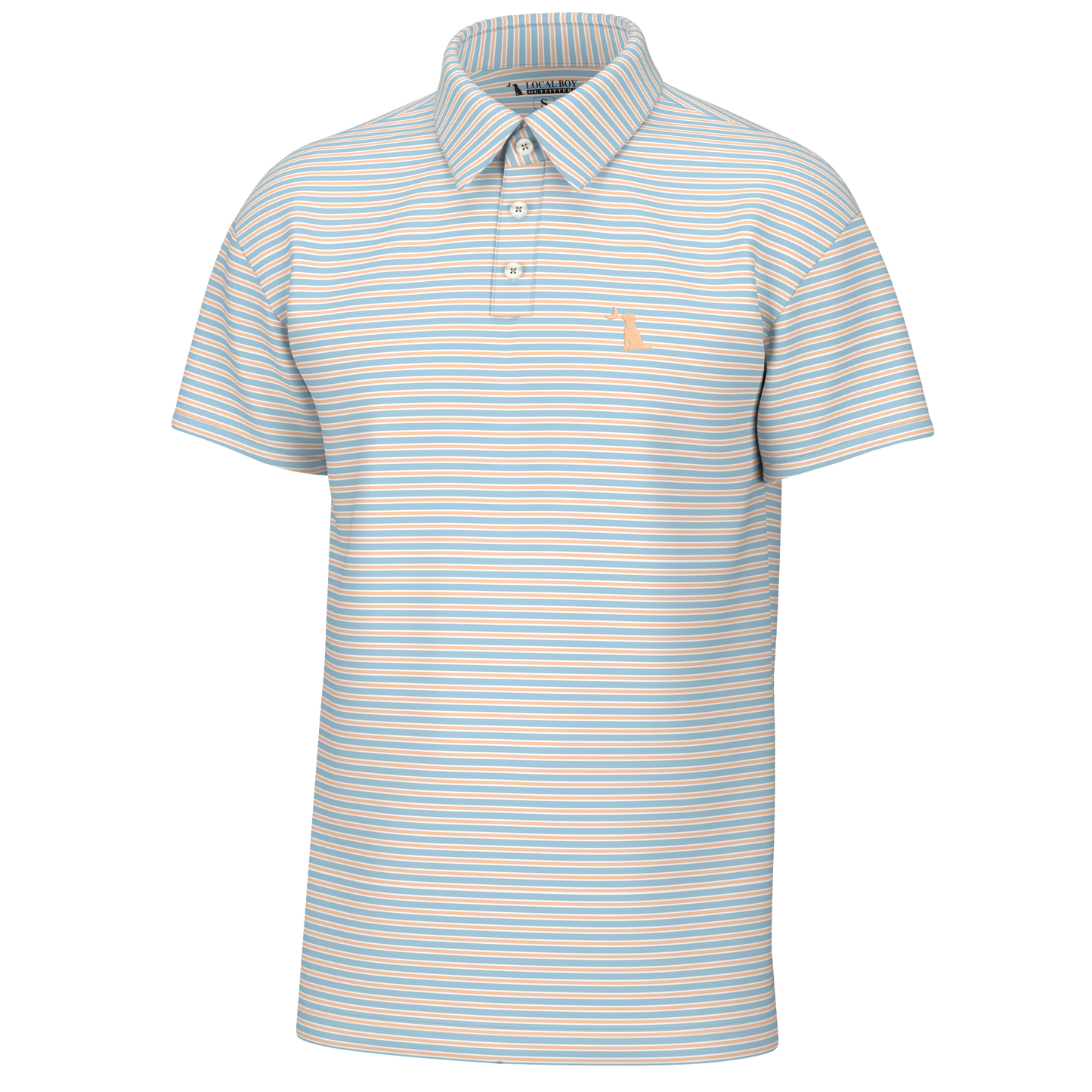 Surfside Polo - Light Blue/Orange/White