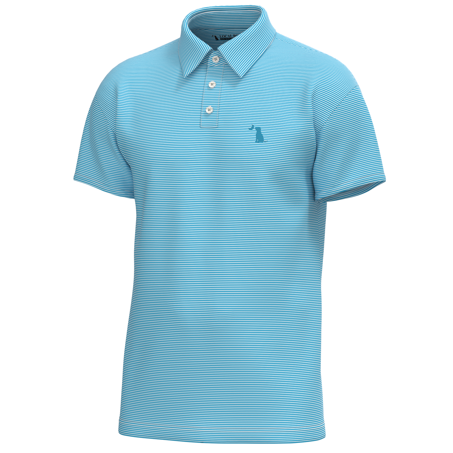 Driftwood Polo - Striped Opal Blue