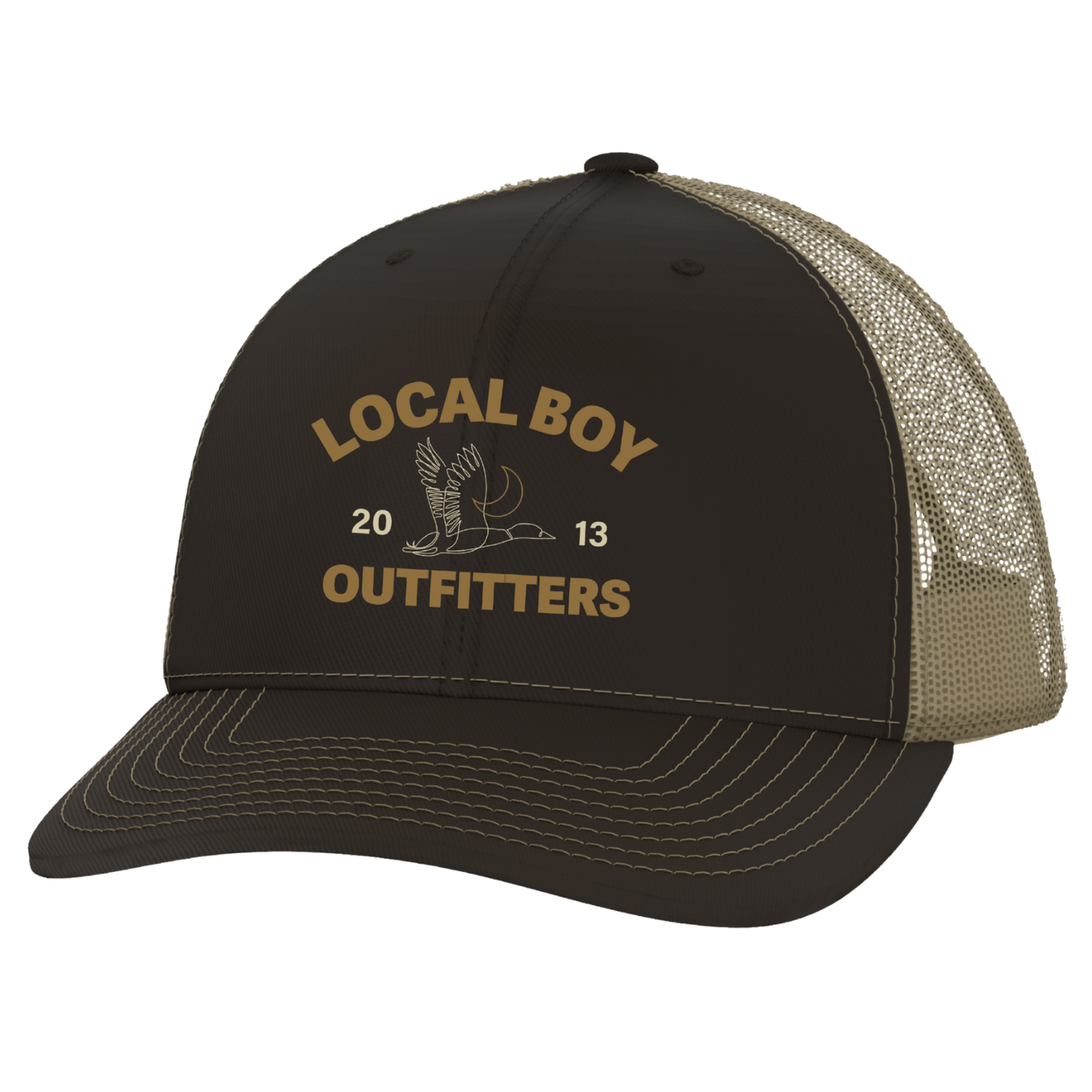 Duck Lines Trucker Hat - Brown/Khaki