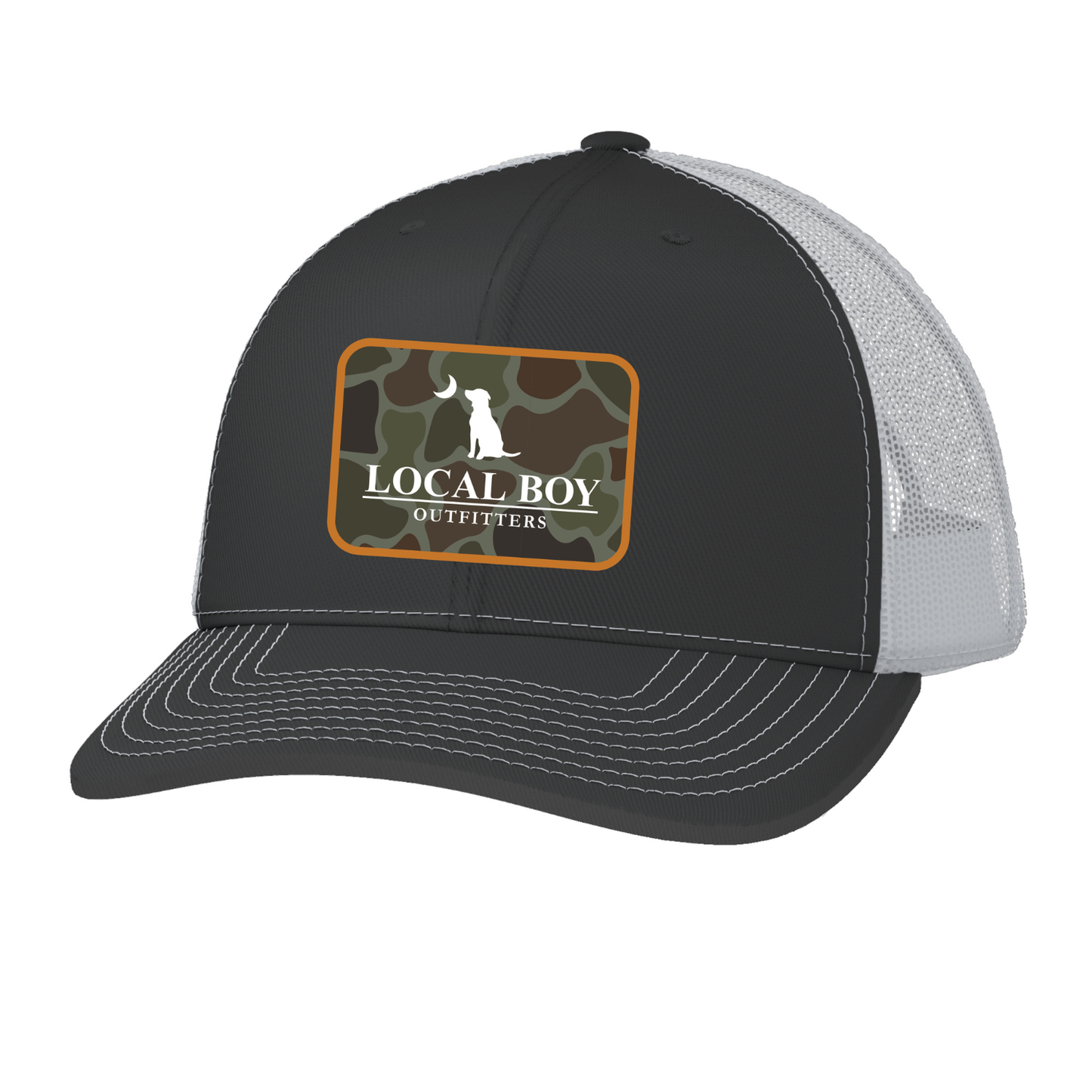Youth OD Pocket Patch Trucker Hat - Charcoal/White