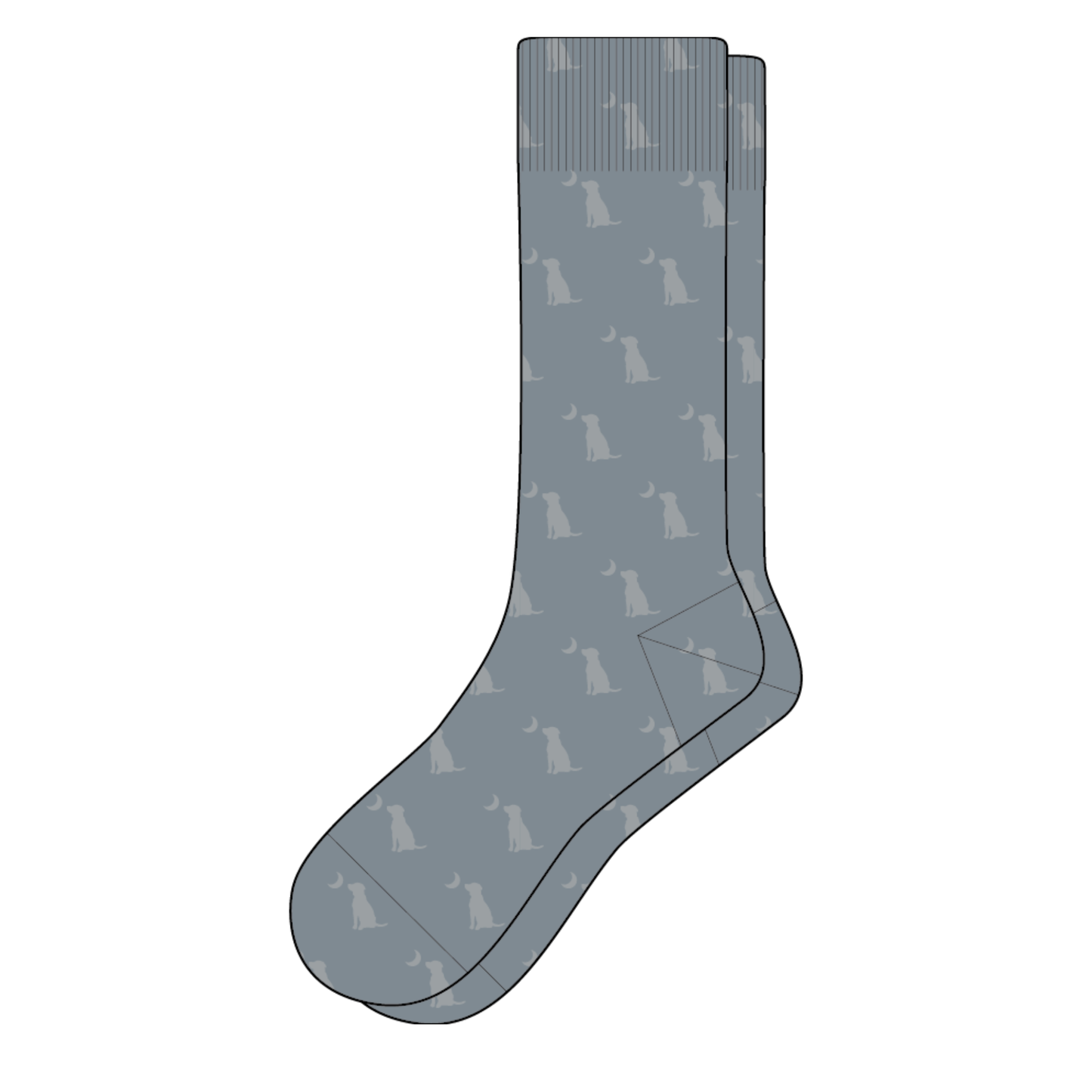 Dress Socks - Slate Dog & Moon