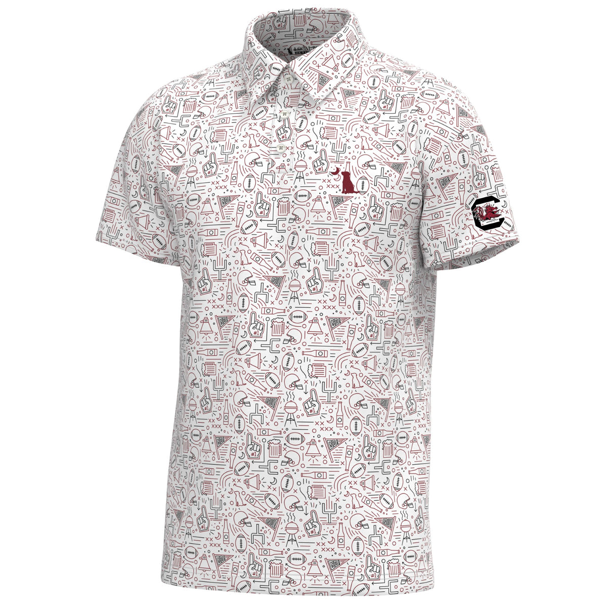 South Carolina Game Day Dirty Myrtle Polo - Garnet/Black