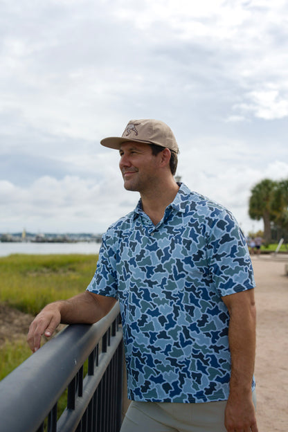 Dirty Myrtle Polo - Blue Dog & Moon Camo