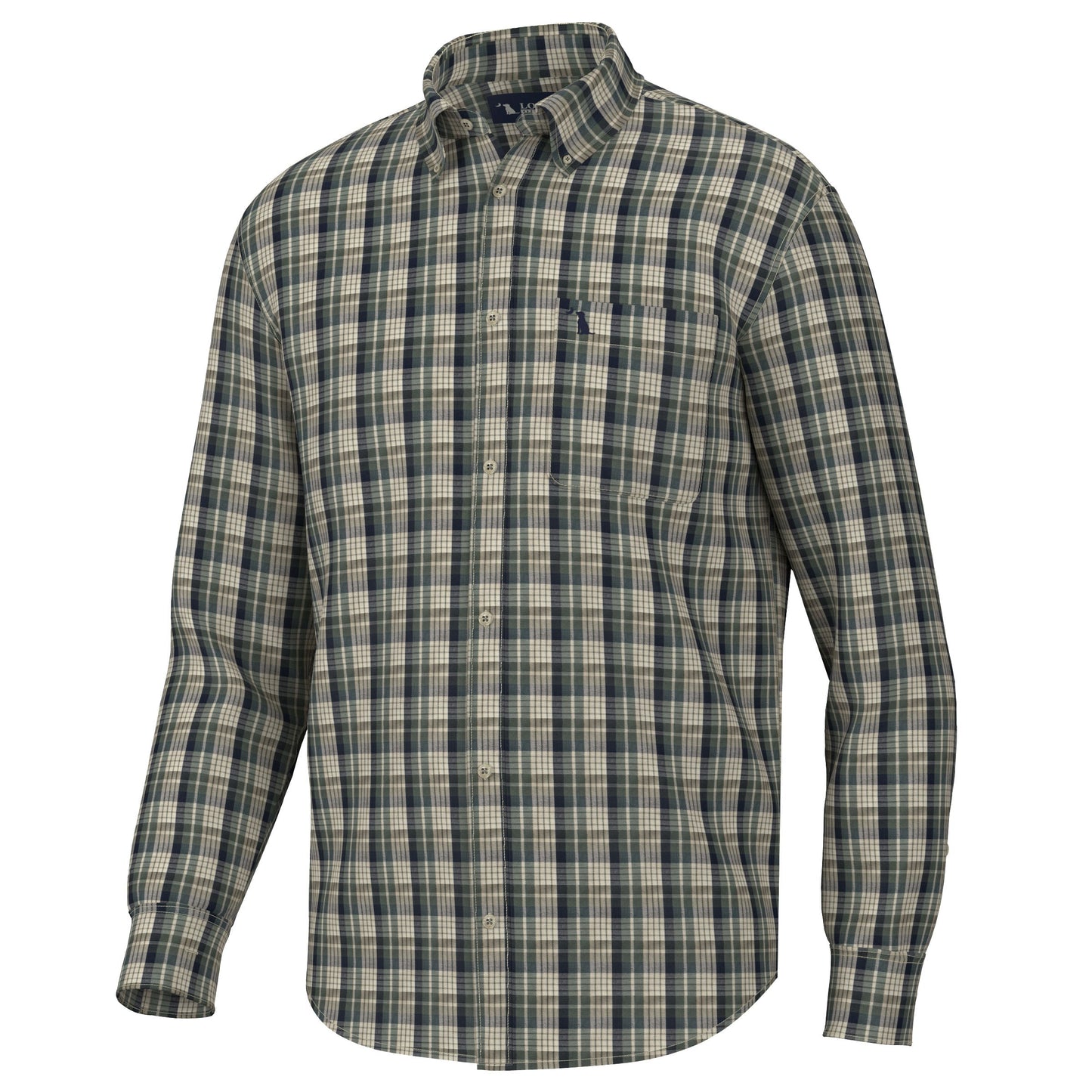 Grange Dress Shirt - Olive/Green/Navy