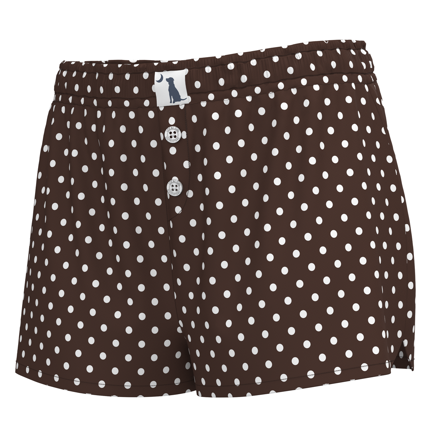 Local Girl Boxer Shorts - Espresso Polka Dot