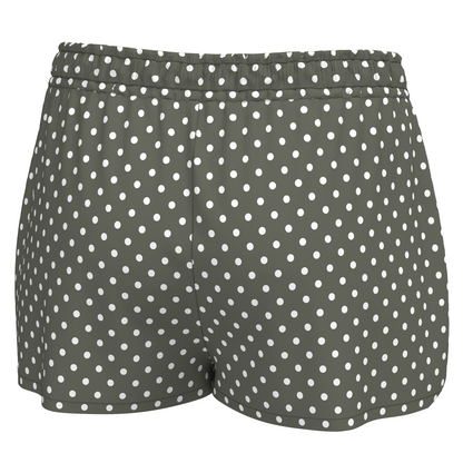 Local Girl Boxer Shorts - Olive Polka Dots