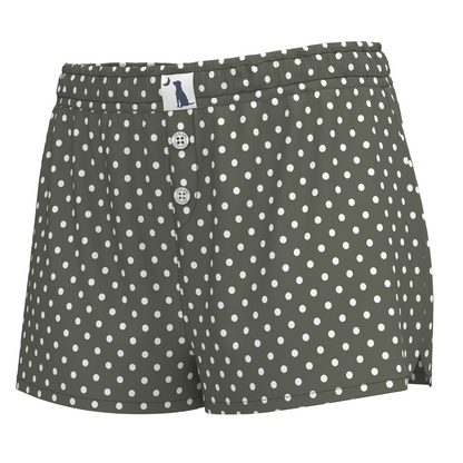 Local Girl Boxer Shorts - Olive Polka Dots
