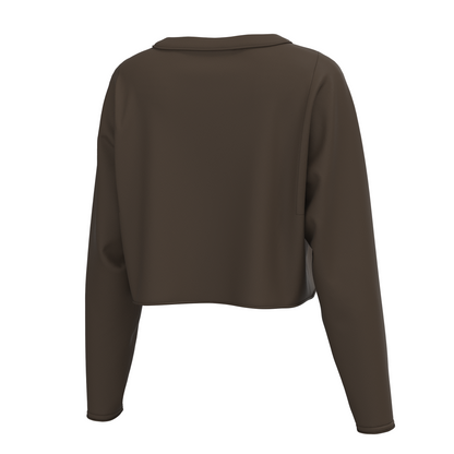 Local Girl Boxy Crop Long Sleeve T-Shirt - Espresso