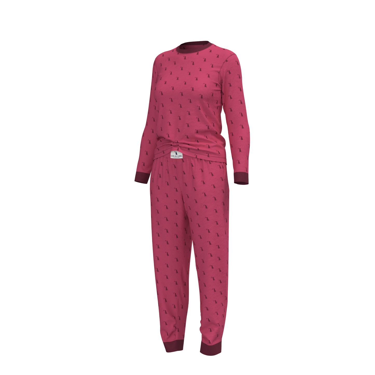 Local Girl Youth Pajama Set - Berry Dog & Moon