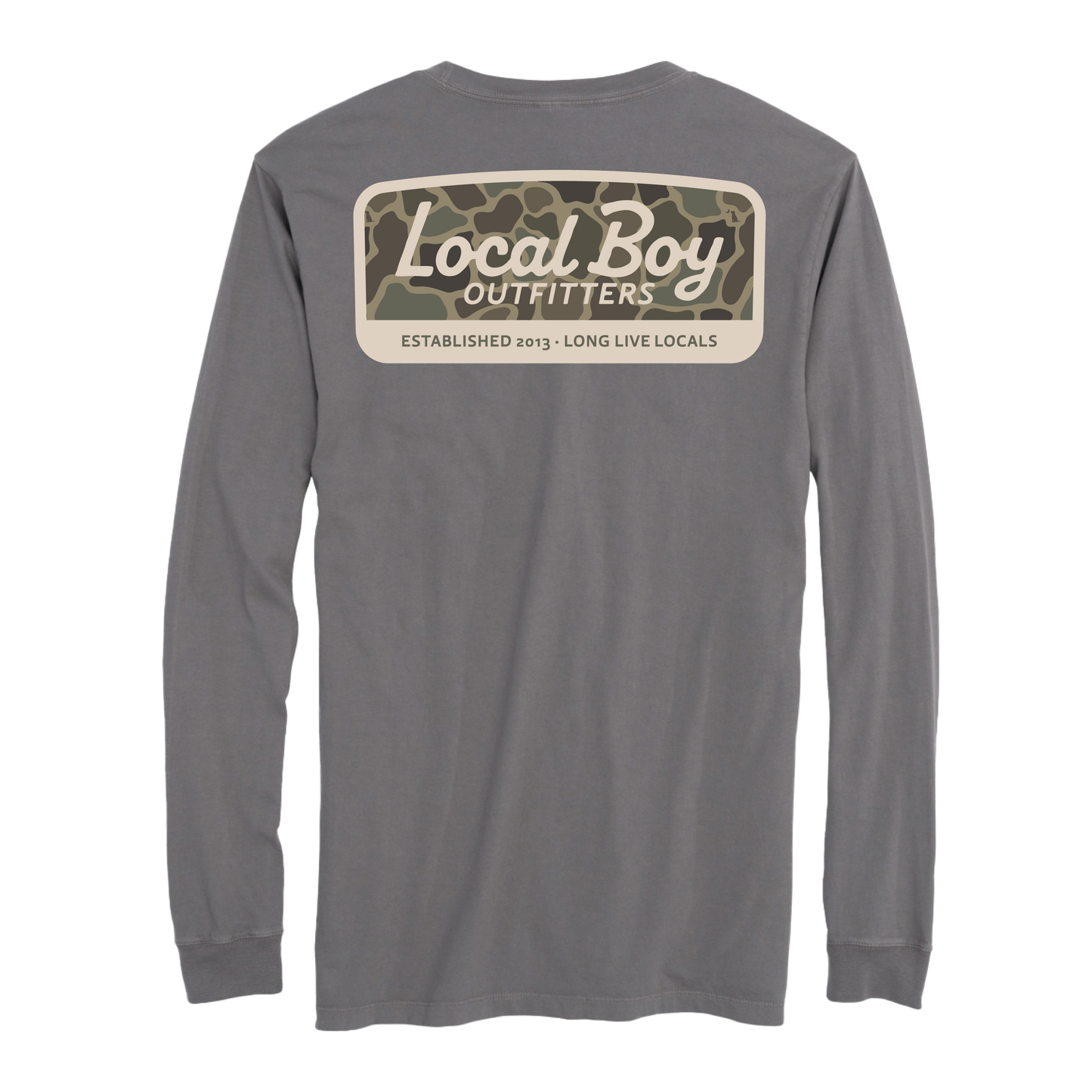 Brush Camo Mark Long Sleeve T-Shirt - Gray