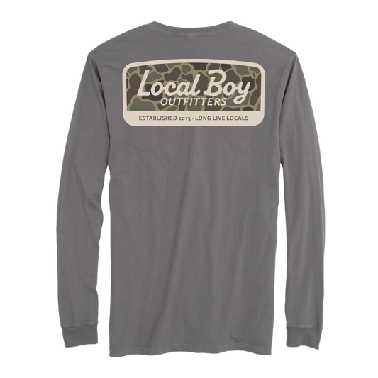 Brush Camo Mark Long Sleeve T-Shirt - Gray