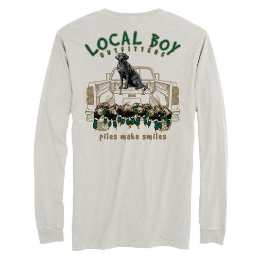 Piles Make Smiles Long Sleeve T-Shirt - Silver