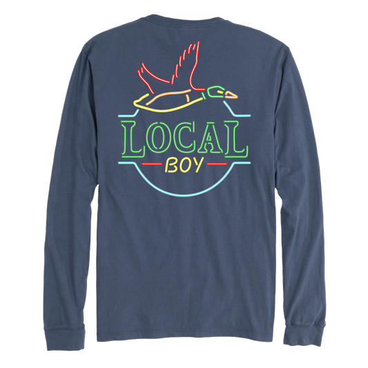 Neon Duck Latte Long Sleeve T-Shirt - China Blue