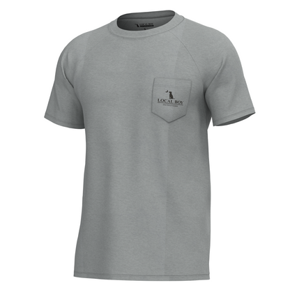 Brush Badge Short Sleeve Heather Performance Shirt - Cool Gray