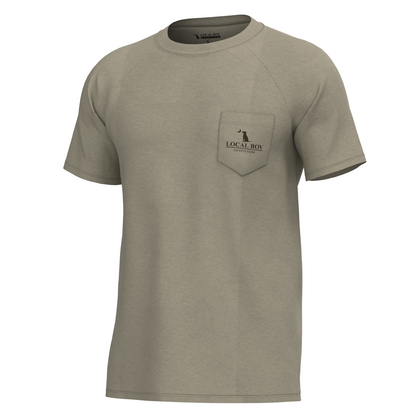 Youth Vintage Sphere Short Sleeve Heather Performance Shirt - Sand