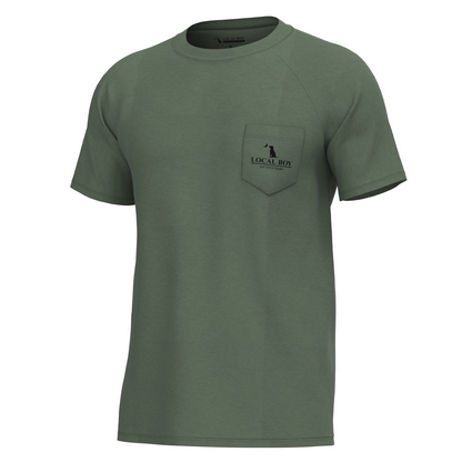 Old Signature Short Sleeve Heather Performance Shirt - Thyme