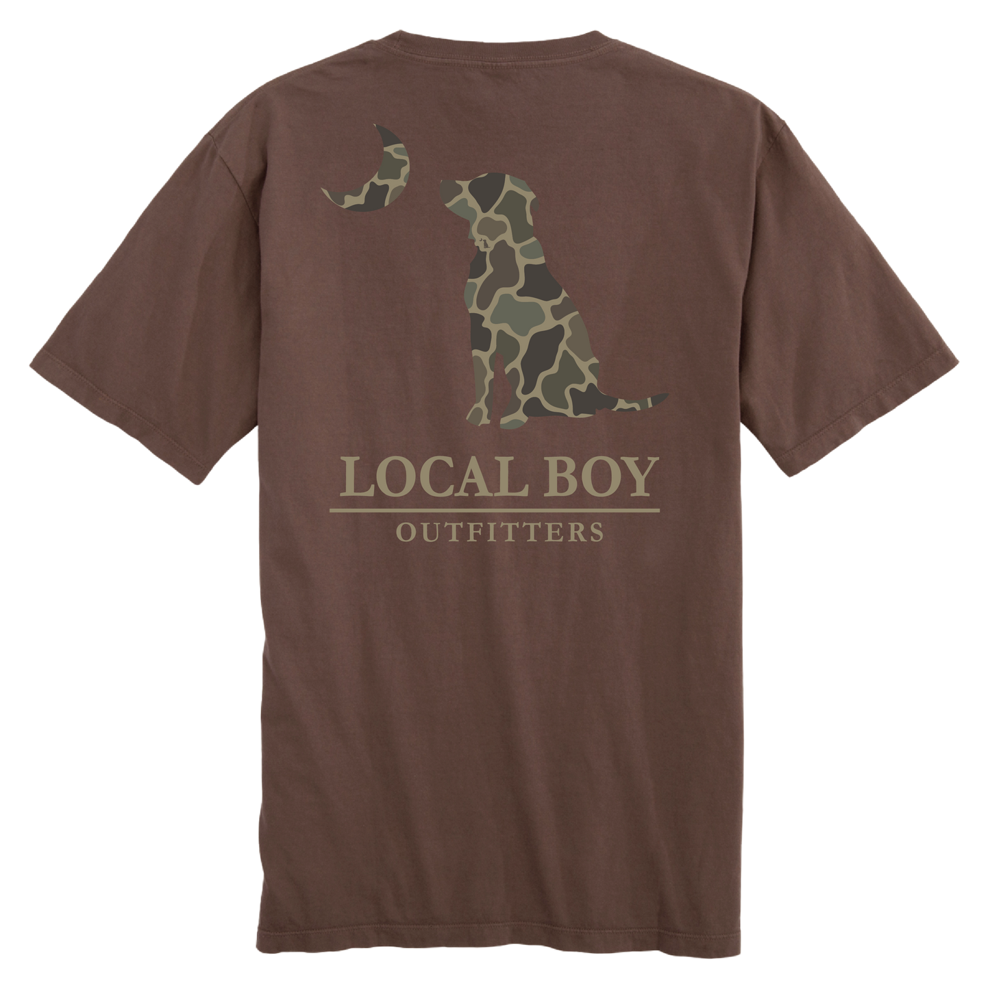 Brush Camo Dog & Moon T-Shirt - Espresso