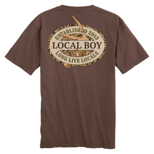 Youth Old School Antler Oval T-Shirt - Espresso