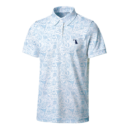 Collegiate Game Day Dirty Myrtle Polo - Carolina Blue