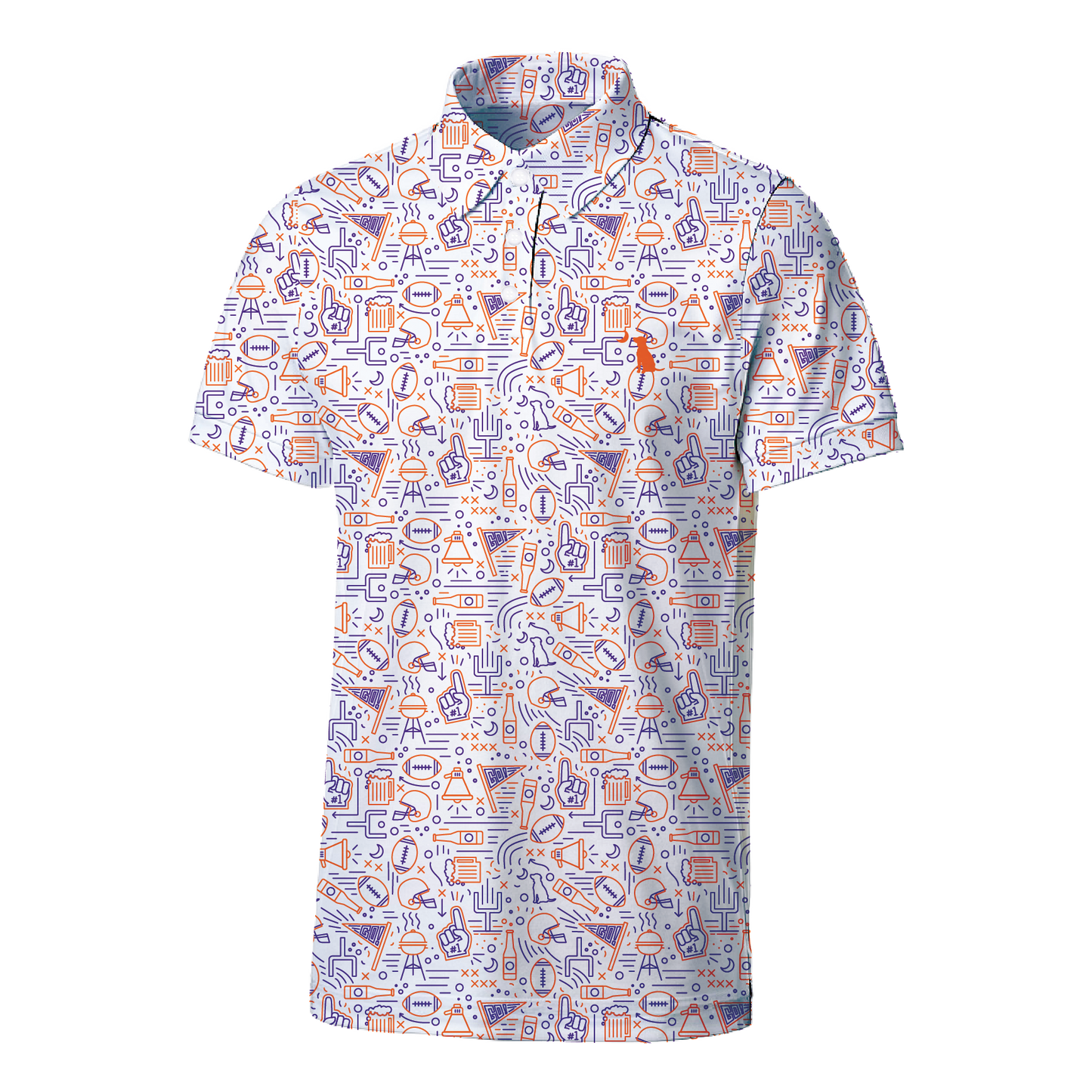 Collegiate Game Day Dirty Myrtle Polo - Orange/Purple